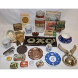 A selection of various advertising memorabilia including copper "Player's Navy Mixture" ashtray,