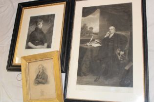 Three various 19th century black and white portrait engravings including the Rev.