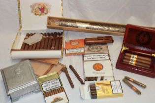 A selection of various cigars and accessories including part box of Habana Cuban cigars,
