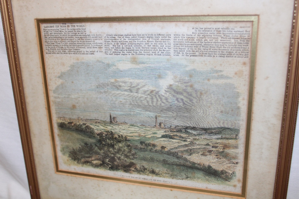 A 19th century coloured print of Wheal Vor Mine; Bennetts (T. - Image 2 of 2