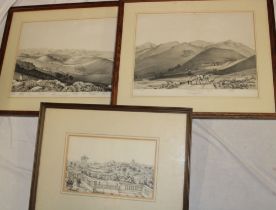A selection of Indian related engravings and maps including "Plan of the Cantonment of Ootacamund