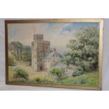 Artist Unknown - watercolour Cornish gatehouse,