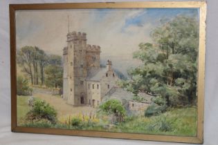 Artist Unknown - watercolour Cornish gatehouse,