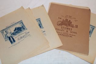 A pack of unused wrapping paper from Folley & Sons, Castle Stores,