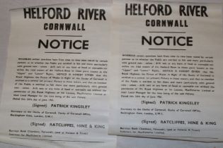 Two Helford River Notices relating to "Public Areas for Fishing and His Royal Highness the Prince