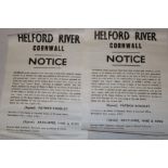 Two Helford River Notices relating to "Public Areas for Fishing and His Royal Highness the Prince