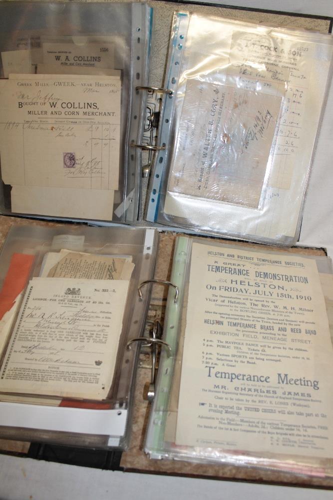 Two folders containing a large selection of various Helston related paperwork and receipts - Image 4 of 4