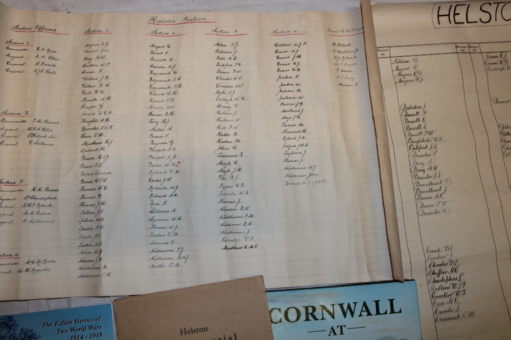 Two original handwritten posters from Helston platoon Cornwall Home Guard listing various names, - Image 2 of 2