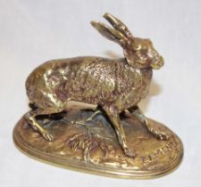 A small bronze figure of a hare after P. J.