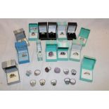 Twenty-five various silver dress rings set various semi-precious gemstones