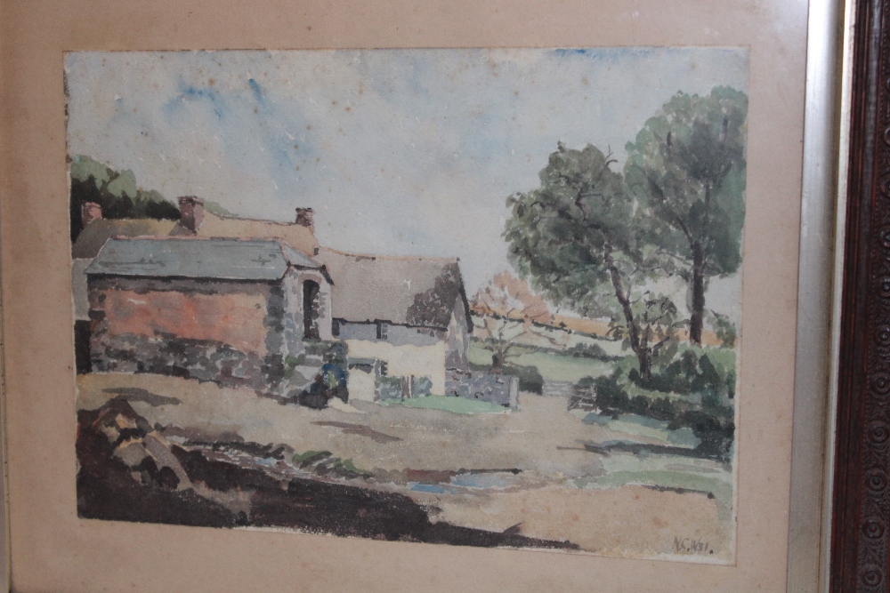 N**C** - watercolour Cornish farmstead, signed,