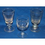 Three various 19th century stemmed drinking glasses