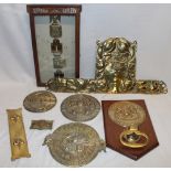 Four various brass safe plaques including Milner's, Griffiths etc.