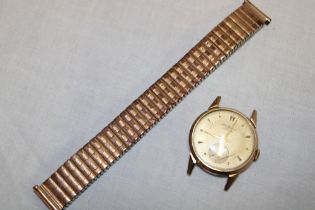 A gentleman's 9ct gold wristwatch by JW Benson of London with additional plated strap