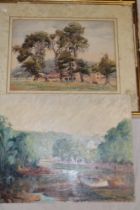 Artist Unknown - watercolour "Trees at Stamford Bridge", inscribed to verso,