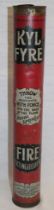 A vintage Kyl Fyre cylindrical fire extinguisher,