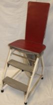 A 1950's/60's Mary Jane combination folding ironing board/step-stool by Weldall Products