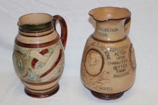A Doulton Lambeth pottery William Gladstone commemorative jug for the Leeds Election 1880 (24622