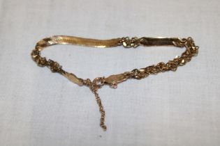 A 9ct gold flat-link bracelet (3.