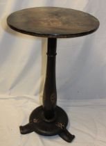 A 19th century lacquered circular snap-top occasional table,