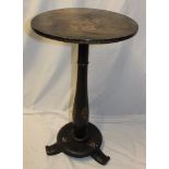 A 19th century lacquered circular snap-top occasional table,