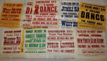 Approximately 30 various 1950's posters relating to Helston and surrounding areas including various