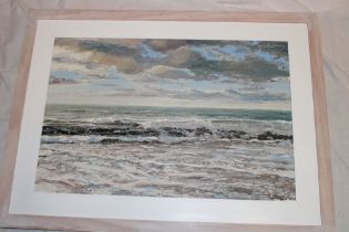 Andrew Giddens - oil on canvas Cornish seascape, signed,