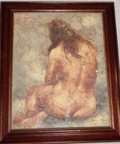 Barton - oil on canvas A study of a seated nude female, signed,