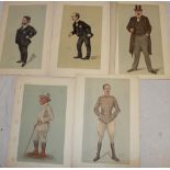 Four unframed Vanity Fair Spy prints including "The Yellow Admiral/Natal" etc.