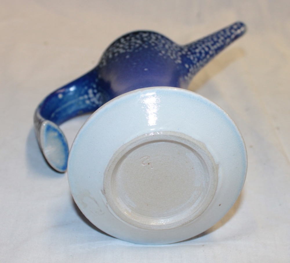 A studio pottery blue salt glazed coffee pot by Jeremy Nichols, - Image 2 of 2