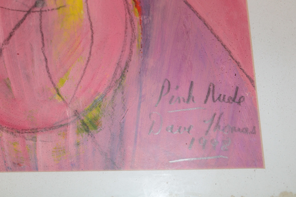 Dave Thomas - acrylic "Pink Nude", signed, inscribed and dated 1998, - Image 2 of 2