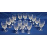 A selection of Waterford cut crystal "Coleen" pattern table glass ware including tapered wine