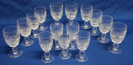 A selection of Waterford cut crystal "Coleen" pattern table glass ware including tapered wine