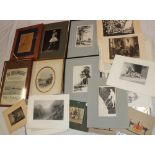 A selection of various framed etchings, prints,