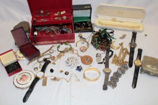 A large selection of various costume jewellery including necklaces, brooches, earrings, bracelets,