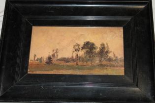 C** M** Nicholas - oil on board Country landscape with trees, signed,