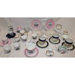 A large selection of Porthleven souvenir china and decorative china including cups and saucers,