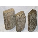 Three old weathered Cornish granite rectangular capping stones,