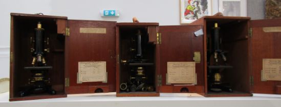 Three W. Watson & Sons Ltd, London "Service" microscope 54346, 65543, 66370