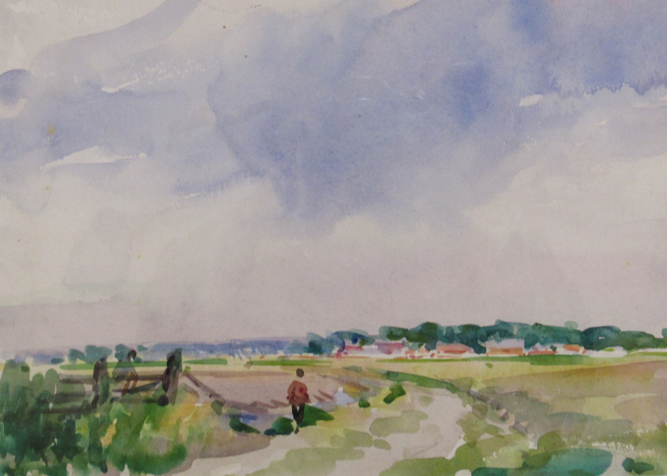GEOFFREY WILSON (1920-2010) Two framed and glazed watercolours, Thelton Marshes and Southern - Image 4 of 6