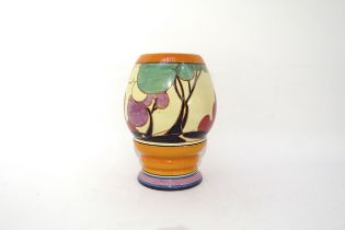 A Clarice Cliff "Green Autumn" vase, shape 362, 20cm tall