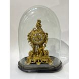 A mid 19th Century French Raingo Freres ormolu and gilt brass mantel clock, relief moulded Rococo