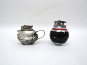 A retro Ronson table lighter in the form of a snooker ball and another