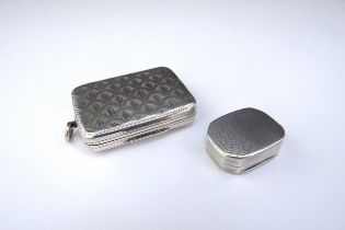 A Samuel Pemberton silver snuff box, Birmingham 1810, with engraved decoration 13.2g and a George