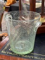 A bubble glass champagne bucket 23cm tall x 22cm diameter