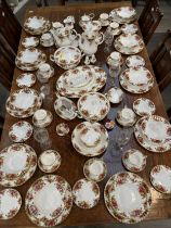 A quantity of Royal Albert "Old Country Roses" dinner and tea wares including lidded tureen, plates,