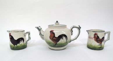 Wemyss ware teapot and jug both marked T Goode & Co South Audley and similar jug unmarked with