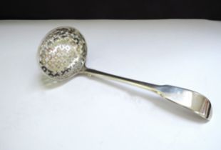 A Georgian silver sifting spoon, makers mark rubbed, 51g