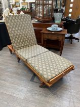 A Victorian Bergère folding Chaise Longue/Daybed, 175cm x 61cm