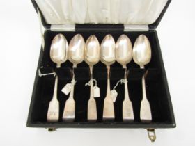 Georgian and Victorian silver serving spoons including Dublin, Exeter, Sheffield, some handles